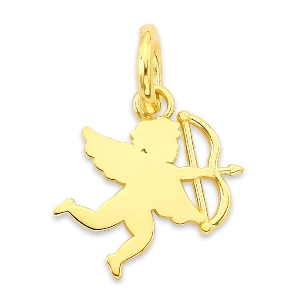 10k Solid Gold Cupid Charm - Angel Valentines Day Jewelry Gifts for Her